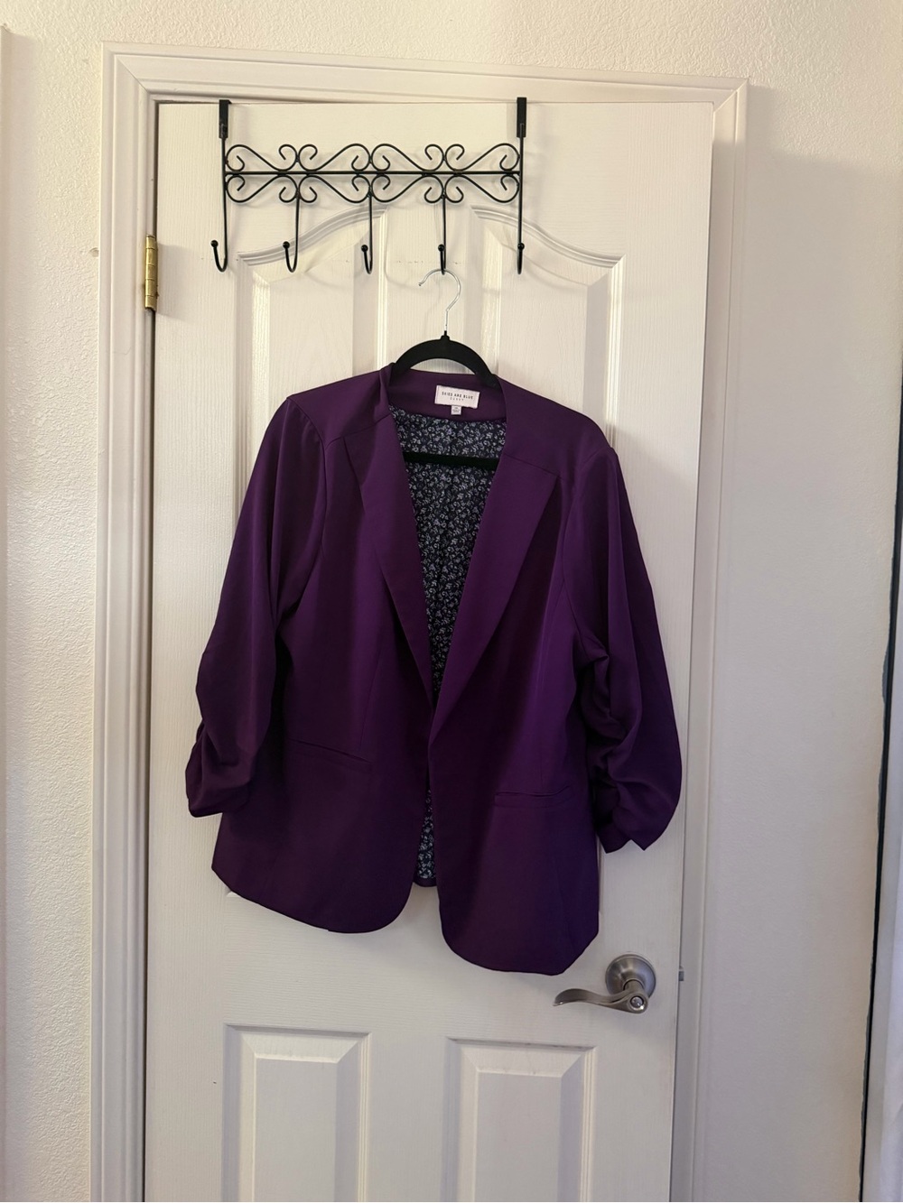 Skies Are Blue Purple Women's Blazer Jacket